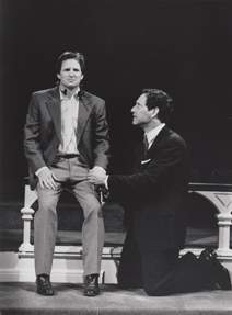 Andy Taylor (seated) and Robert Pescovitz (kneeling) at The Old Globe Theatre in San Diego