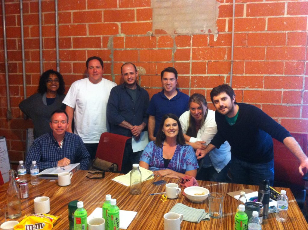 (L to R) Monica Owusu-Breen, David, Jon Favreau, Eric Kripke, Matt Pitts, Anne Cofeil Saunders, Melissa Glenn, Paul Grellong