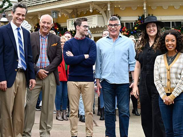 Tom Everett Scott, John Newberg, Brendan Bradley, Bryan Batt (playing David Rambo), choreographer Kat Burns and Angel Parker